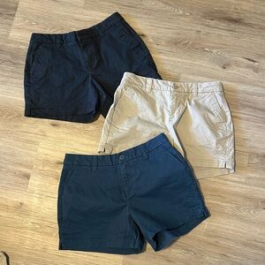 3 pair Magellan Chino Uniform Shorts Khaki Navy Black Academy Happy Camper